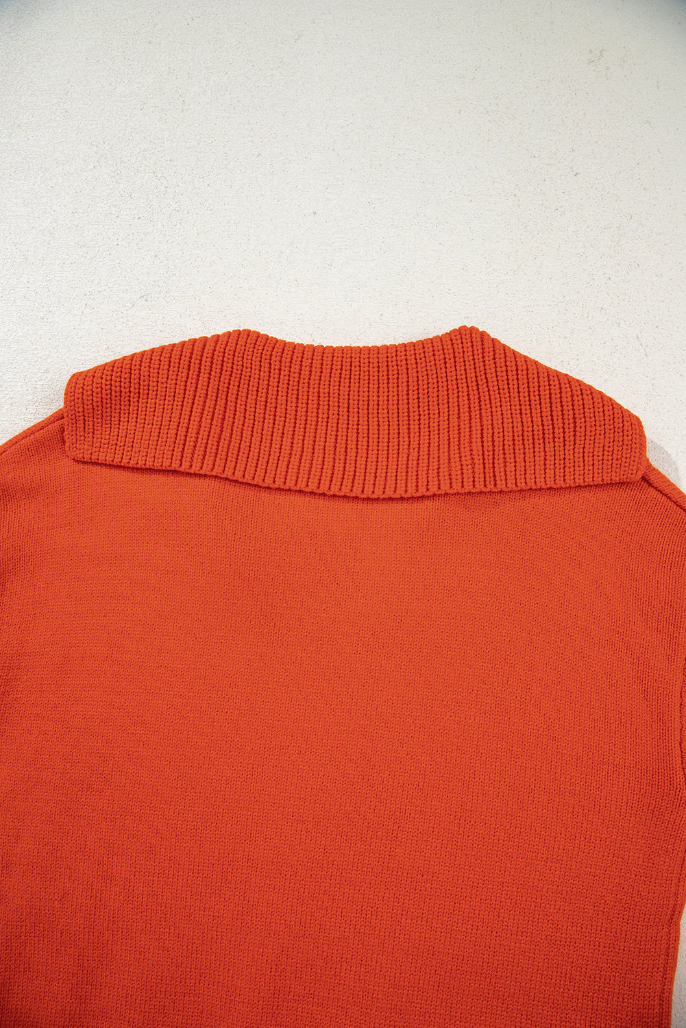 Flamingo Collared V Neck Ribbed Edge Sexy Elegant Sweater