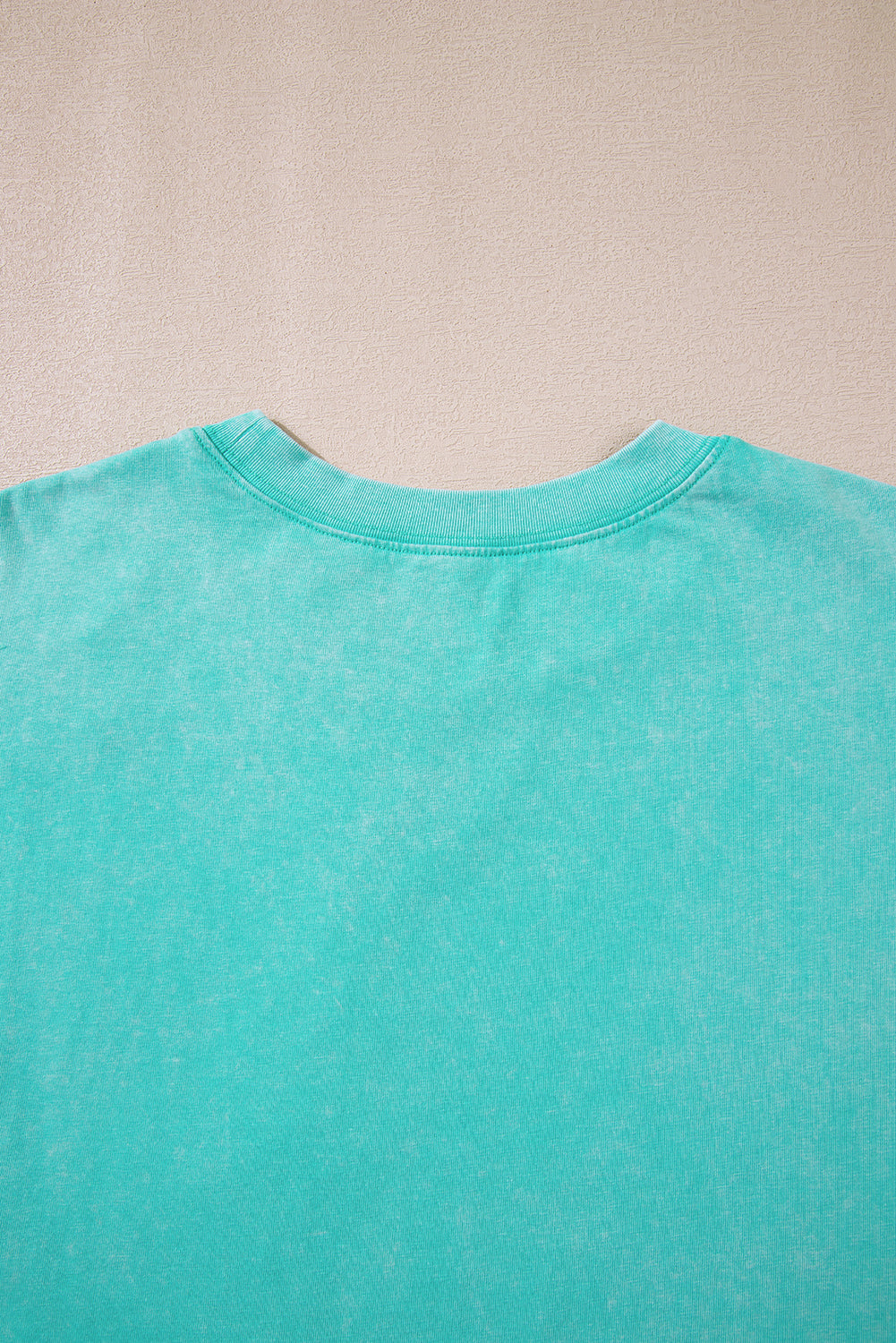 Mint Green Acid Wash Star Patched Rolled Trim Pants Set