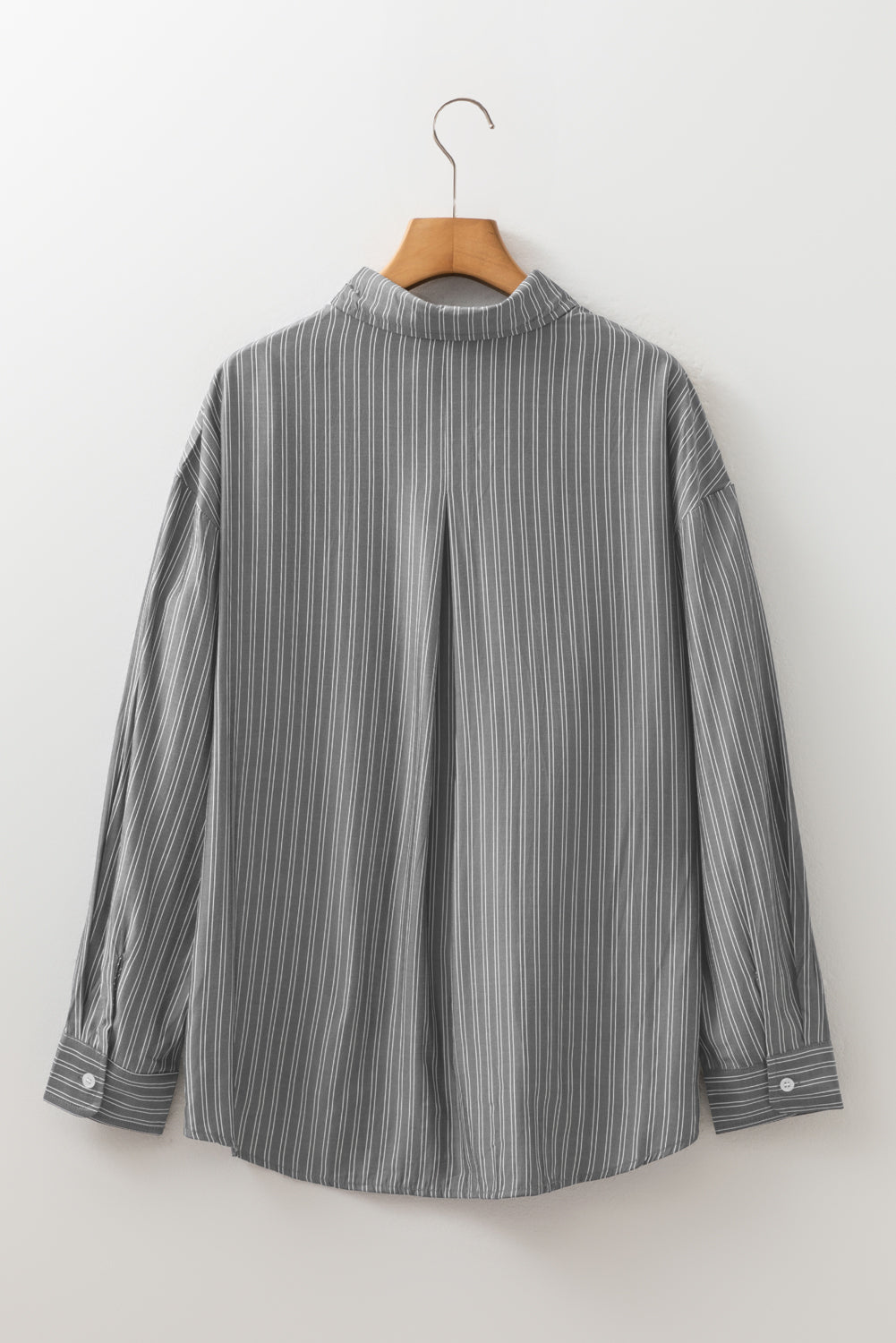 Green Stripe Button Up Oversized Casual Shirt