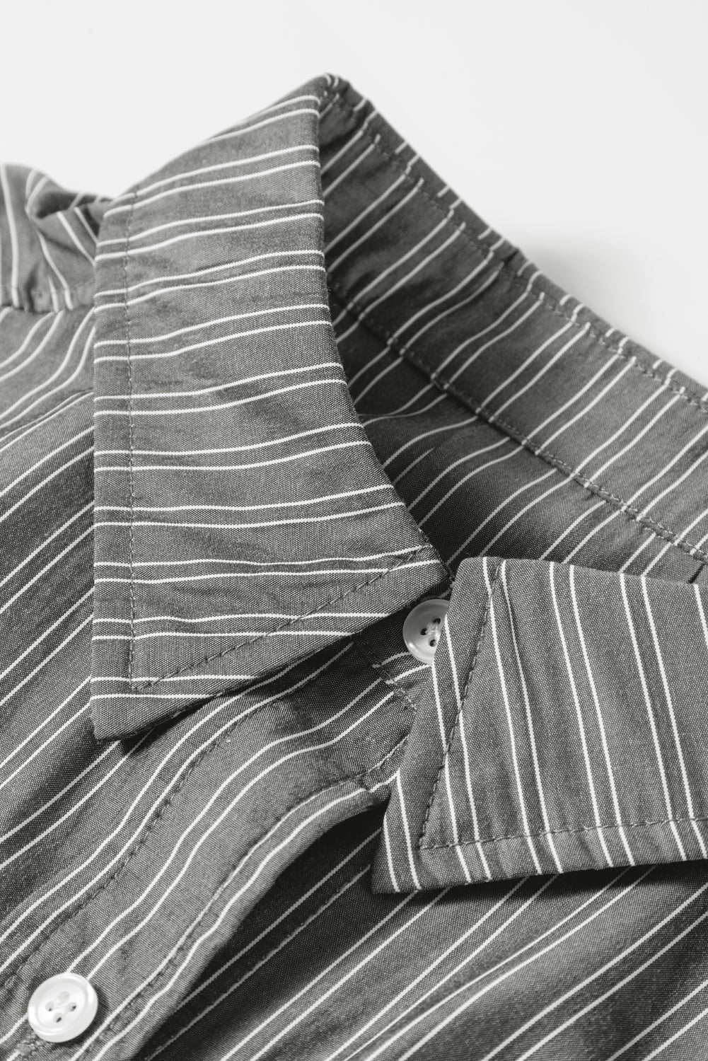Green Stripe Button Up Oversized Casual Shirt