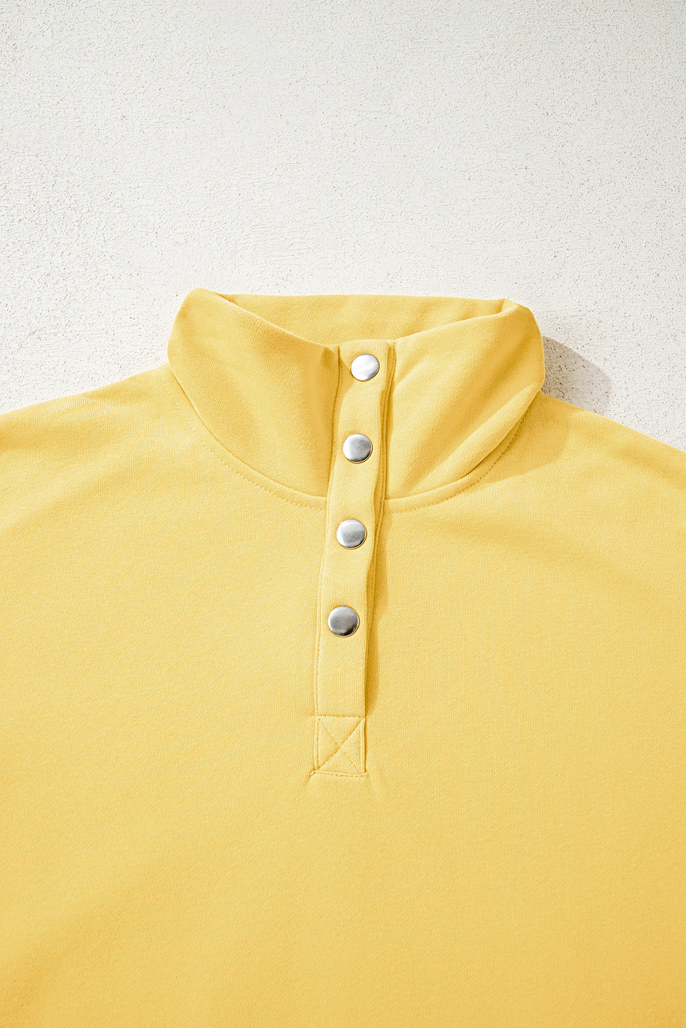 Bonbon Embroidered Flower Patchwork Snap Buttons Pullover Sweatshirt