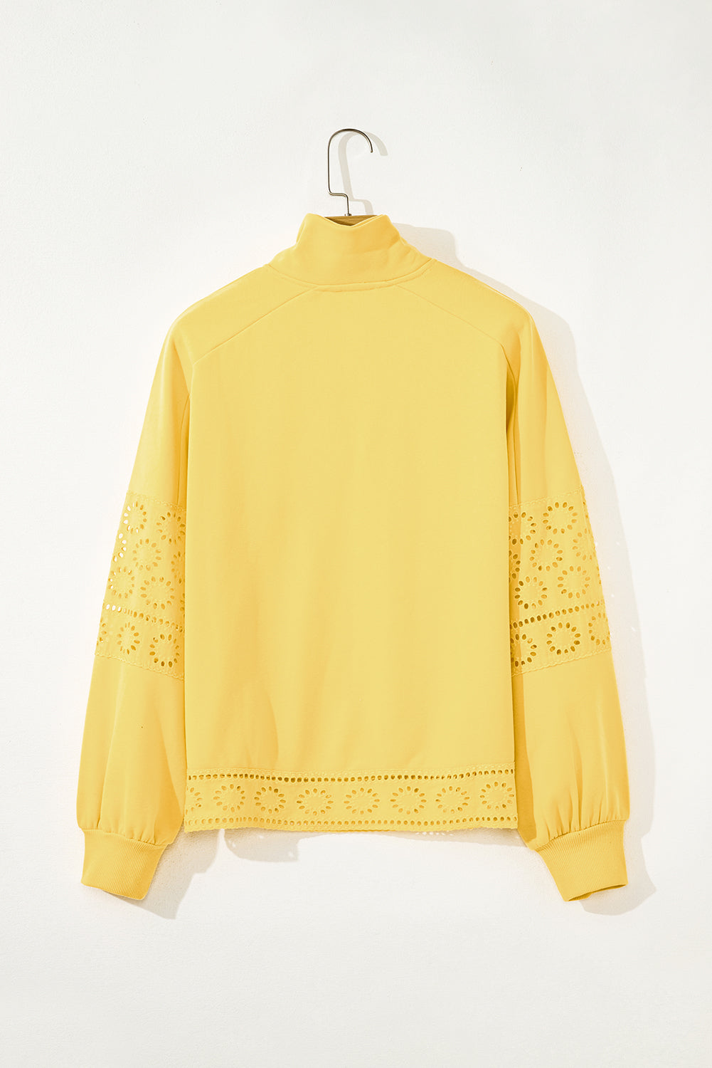Bonbon Embroidered Flower Patchwork Snap Buttons Pullover Sweatshirt