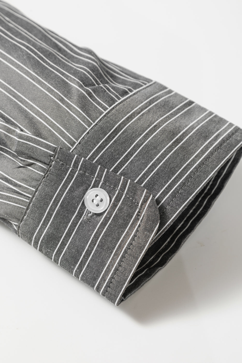 Green Stripe Button Up Oversized Casual Shirt